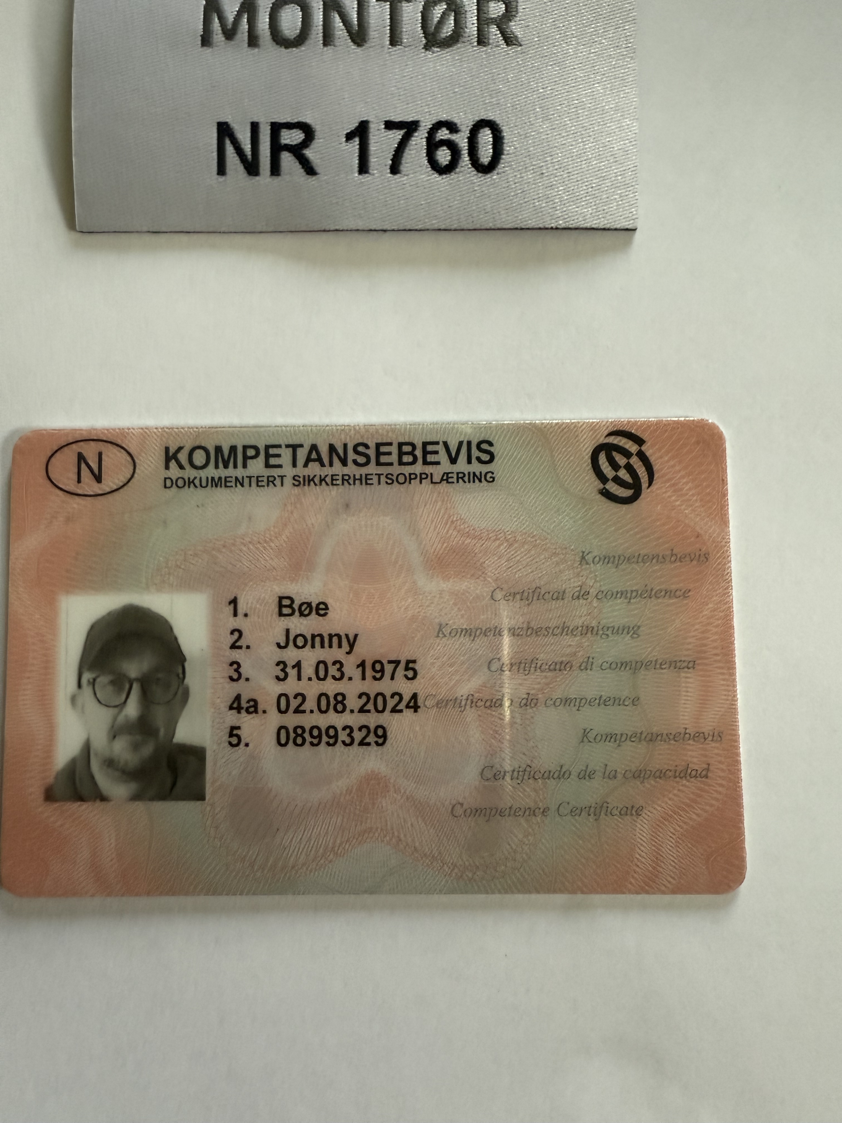 Kompetansebevis.